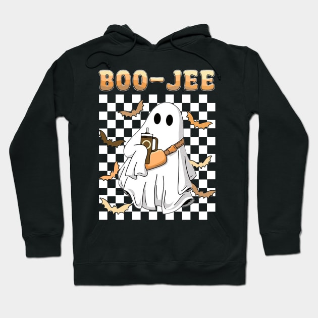 Spooky Season Cute Ghost Halloween Costume Boujee Boo-Jee Hoodie by JennyArtist